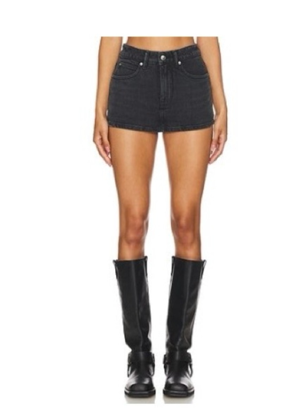 🐈‍⬛Alexander Wang Mid-Waist Black Denim Skort